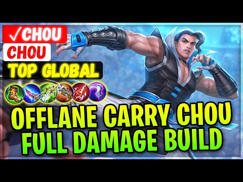 Offlane Carry Chou, Full Damage Build [ Top Global Chou ] ✓chou - Mobile Legends Gameplay And Build