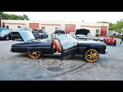 WhipAddict: 75' Chevrolet Caprice Convertible on all gold Savini SV53 26s by Ride Kreations