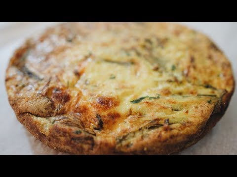 Baked potato and artichoke frittata - fast Italian recipe (with subtitles)