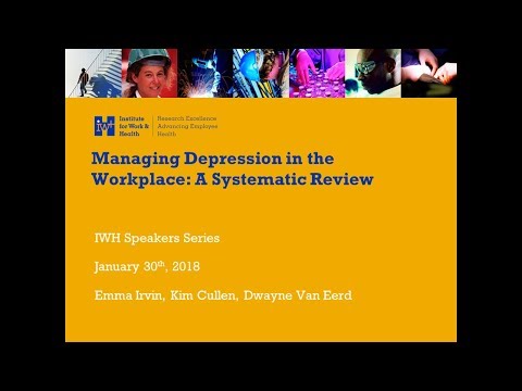 Systematic review of workplace interventions to manage depression (Jan 30, 2018)