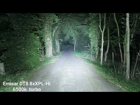 Emisar DT8 8xXPL-HI 6500k - Noctigon K9.3 9xXPL-Hi 6500k  turbo comparison