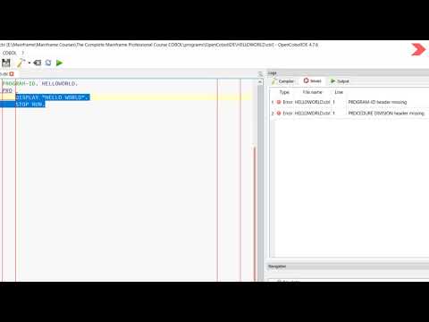 How to code a Hello World Program in COBOL?