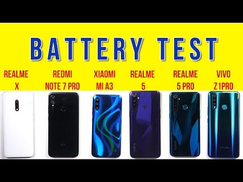 Mi A3 vs Realme 5 Pro, Vivo Z1Pro, Realme X, Note 7 Pro: Battery Drain Test | Charging Test Video