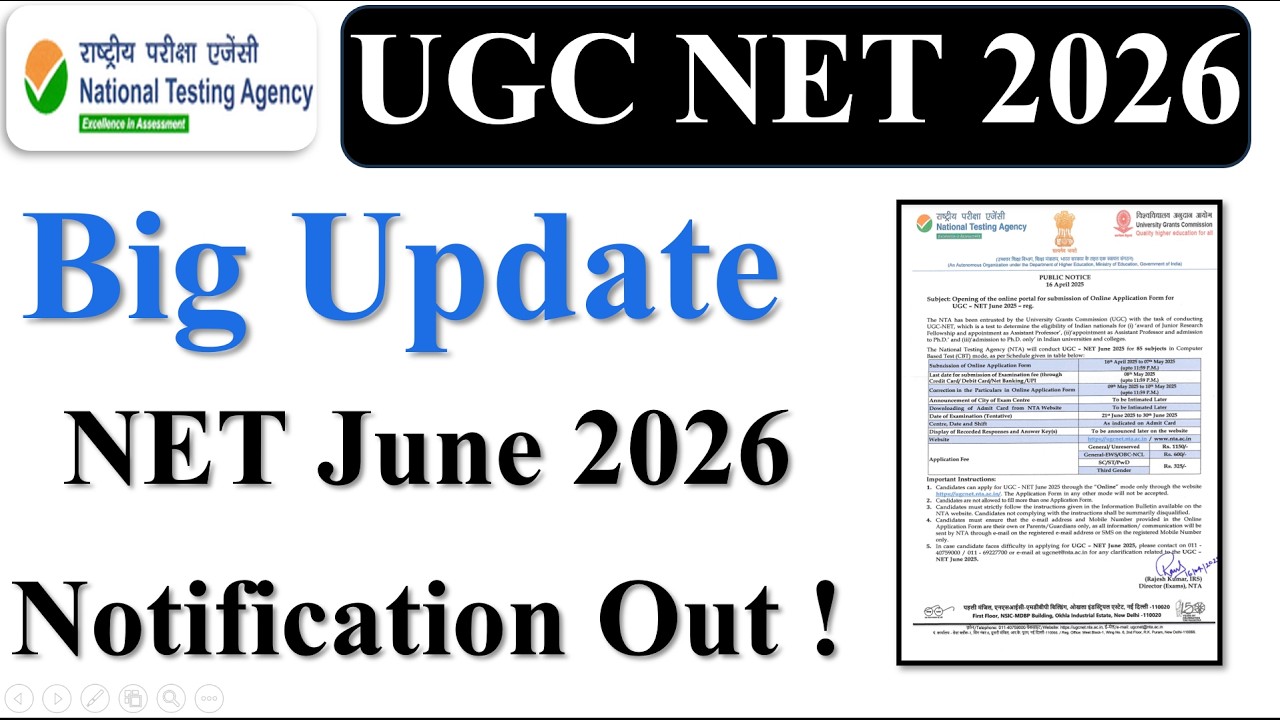 UGC NET June Notification 2026 Full Details | Syllabus, Notification, Exam Date, Pattern