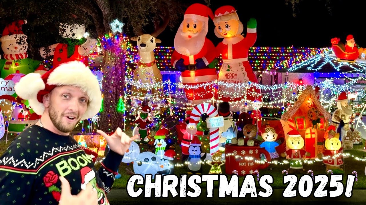 Outdoor Christmas Display Tour 2025: Lights, Inflatables & Tunnel
