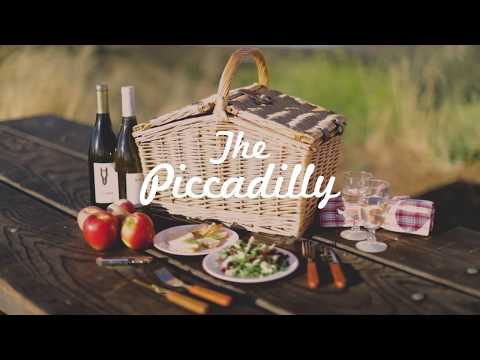 'Piccadilly' Wicker Picnic Basket Set by Picnic Time (12-Piece) - Second Medium