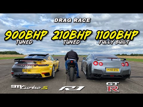 STREET KINGS.. 1100HP R35 GTR v 900HP 911 TURBO S v 210HP R1