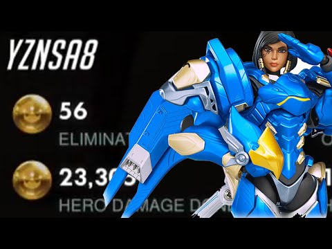 56 ELIMS! YZNSA ECHO + PHARAH - GAMEPLAY OVERWATCH SEASON 28 TOP 500