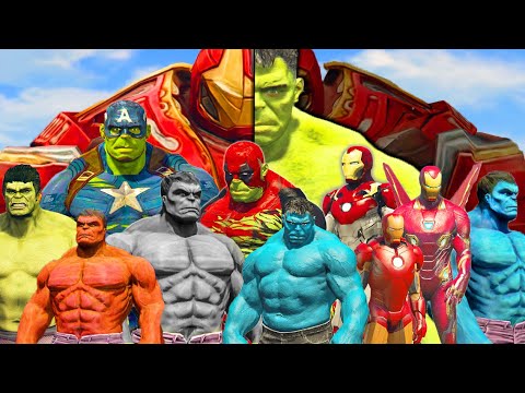 WORLD WAR HULK | TEAM IRON-MAN & HULKBUSTER vs HULK ARMY BLUE HULK, RED HULK, GREY HULK