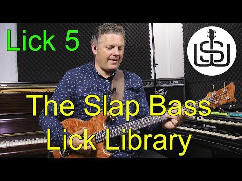 Slap Bass Library Lick 5 bass lesson by Scott Whitley - G7/C7 Lick