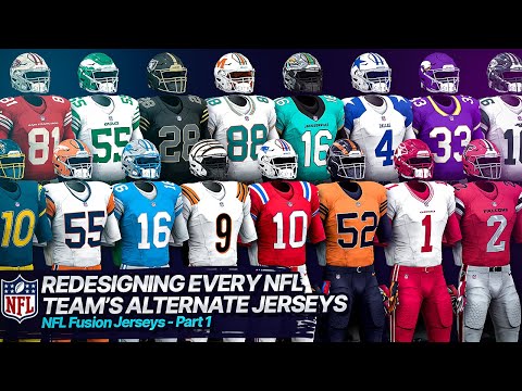 Изменение дизайна альтернативных футболок каждой команды НФЛ — NFL Fusion Jerseys — Часть 1