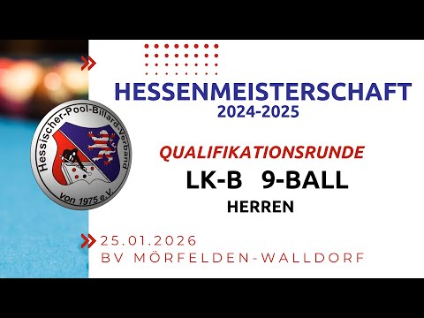 WATCH LIVE | LK-B 9-Ball Herren BV Mörfelden-Walldorf 25.01.2026