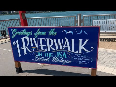 Walking LIVE on the Riverwalk in Detroit, Michigan- 2024  🏃🏾‍♀️