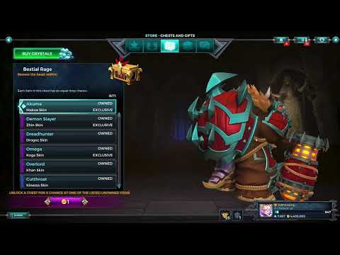 Paladins Season 6 Opening new Chest Bestial Rage all items and skins