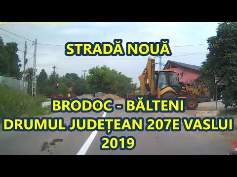 Asfaltare Brodoc - Balteni pe DJ 207E Vaslui video iulie 2019