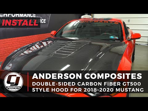 2018-2023 Mustang Install | Anderson Composite GT500 Style Hood