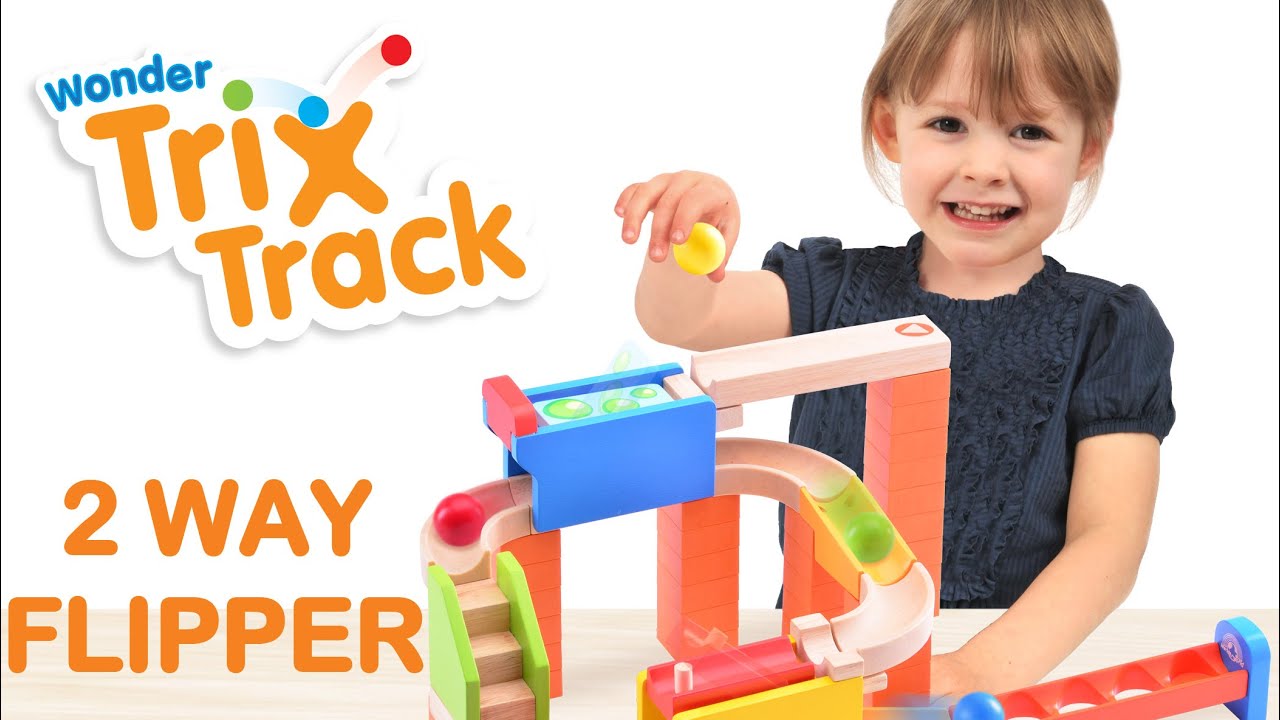 Wonderworld Dřevěná kuličková dráha TRIX - Dvojitá jízda