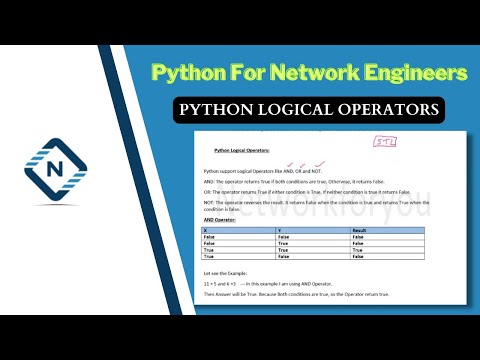 Python For Network Engineer Python Logical Operators Video 11