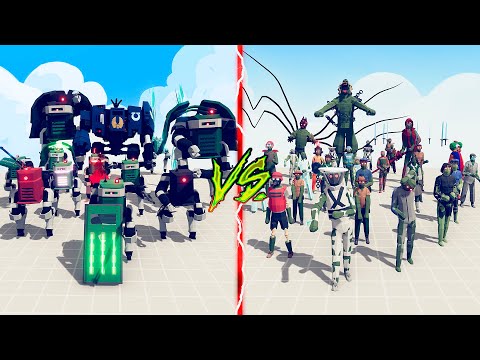 ZOMBIE TEAM vs MILITARY ROBOTS TEAM - Totally Accurate Battle Simulator TABS
