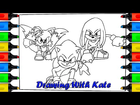 Sonic Knuckles Tails new coloring pages Sonic 3 Predictions how to color Sonic