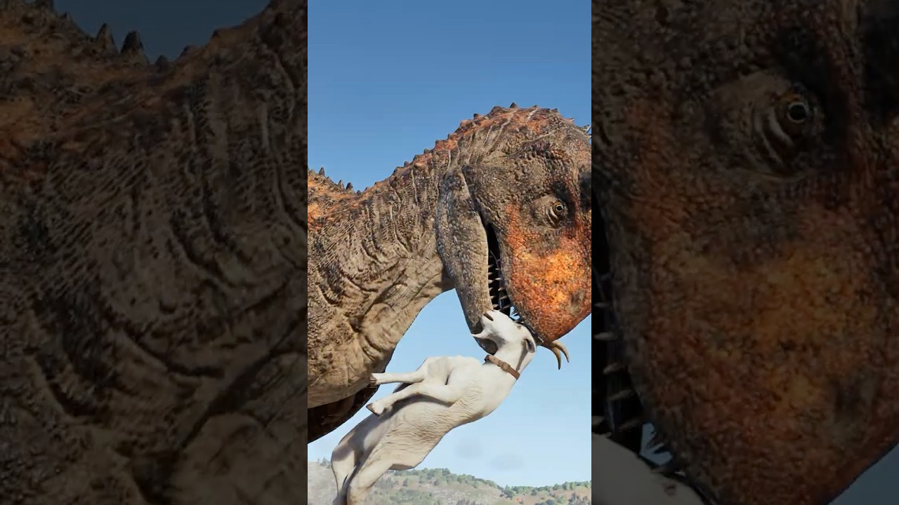 【丸のみ】肉食恐竜たちのヤギ捕食シーンまとめ/[Swallowed whole] Carnivorous dinosaurs preying on goats!