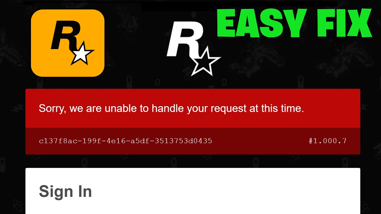 Rockstar Games Sorry We're Unable to Handle Your Request at This Time FIX - NEW 2026