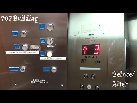 Before and After: Dominion Elevators at the 707 Building Modded by OTIS (mini elevaTOUR)