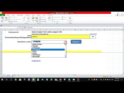 extract data from yellow pages UAE to excel using VBA