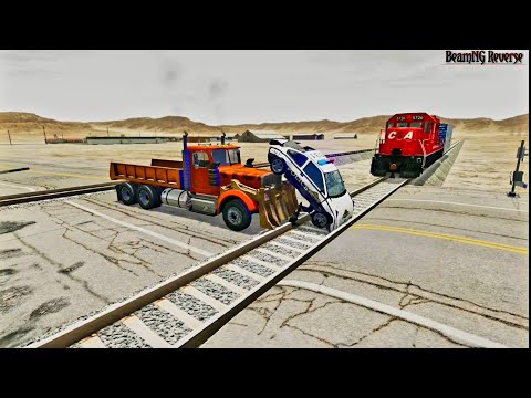 Trains vs Trucks 🚚 - BeamNG Drive || Beamng drive Trucks Crashes