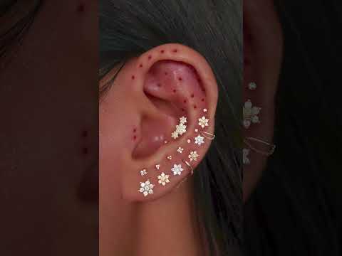Flower Ear Stack Piercing Curation Ideas | Impuria Jewelry