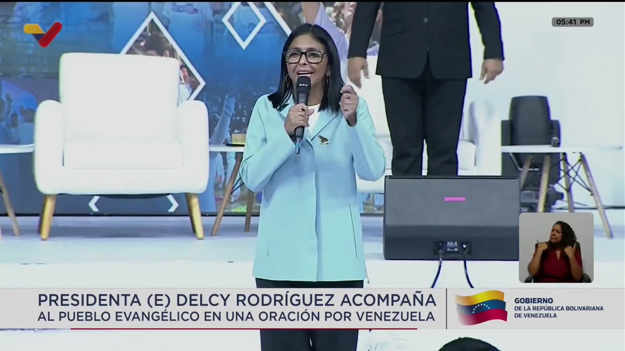 Delcy Rodríguez se reúne con evangélicos en el Poliedro de Caracas, 27 de marzo de 2026