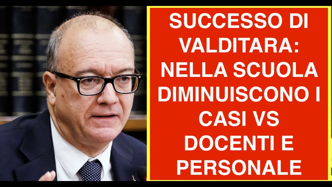 SUCCESSO DI VALDITARA: NELLA SCUOLA DIMINUISCONO I CASI VS DOCENTI E PERSONALE