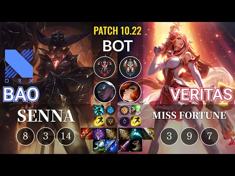 DRX BAO Senna vs Veritas Miss Fortune Bot - KR Patch 10.22