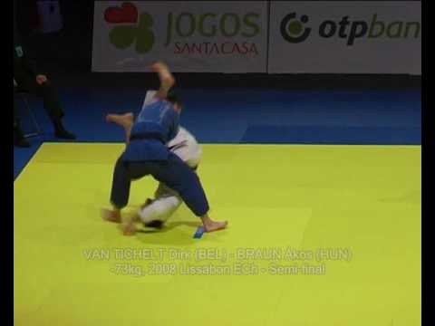 Judo ECh VAN TICHELT Dirk (BEL) - BRAUN Akos (HUN) - 2008 Lissabon -73kg 柔道