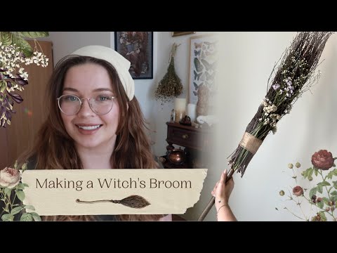 Making a Witch's Broom // Witchy crafts Vlog // In Collab with @theredheadedwitch