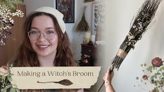 Making a Witch&#39;s Broom // Witchy crafts Vlog // In Collab with @The Redheaded Witch