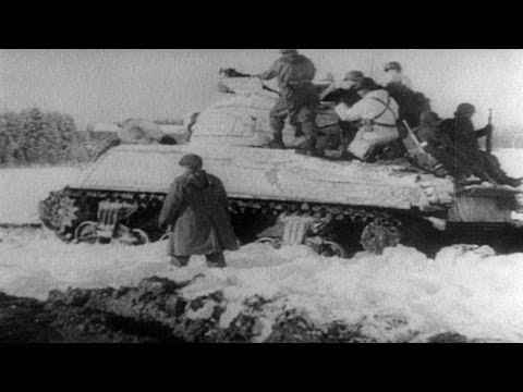 HD Stock Footage WWII Lest We Forget R6 - Battle of the Bulge, Allies Advance