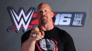 Stone Cold Steve Austin welcomes Arnold Schwarzenegger to WWE 2K16 (Video)