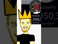 Pewdiepie vs Mr. Beast Subscriber Count 2022, not Live Sub Count #shorts