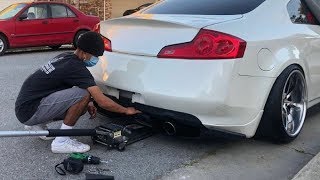 G35 coupe diffuser install *sits super low*
