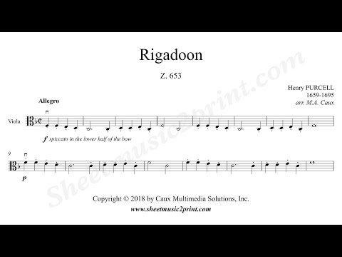 Purcell : Rigadoon Z. 653 - Viola