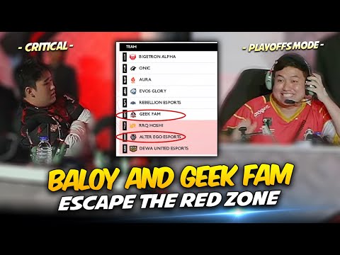 BALOY  and GEEK FAM ESCAPE the RED ZONE and STILL HAVE a CHANCE to PLAYOFFS . . . 🤯
