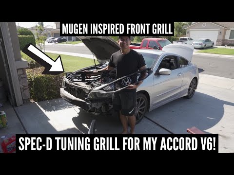 MUGEN INSPIRED FRONT GRILL ON MY HONDA ACCORD V6 COUPE! | Spec-D Tuning Front Grill Installation