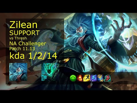Zilean Support vs Thresh - NA Challenger 1/2/14 Patch 11.13 Gameplay