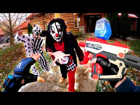 How to stop a NERF KILLER CLOWN ATTACK! They followed us...