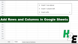 Quickly Add Rows and Columns in Google Sheets