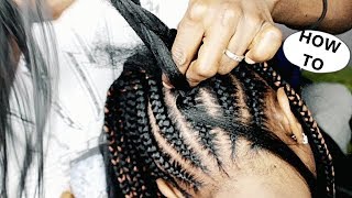 Tips and Tricks Gripping The Roots Of CORNROWS TUTORIAL- With Knotless Box Braids