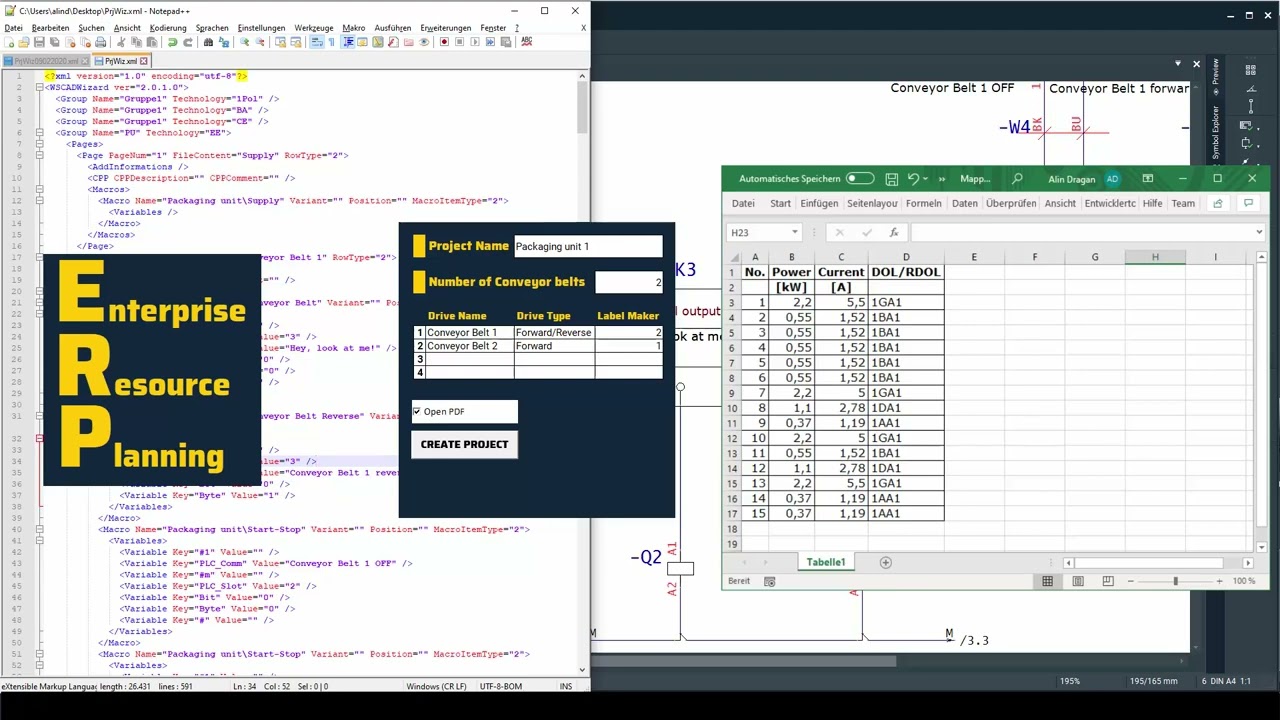 WSCAD  DEMO Automation Interface Automaatioliitäntä