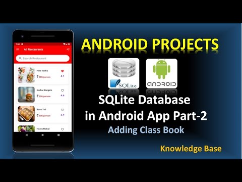 Sqlite Database In Android Part 2 Adding Class Book Android Projects Android Androidprojects