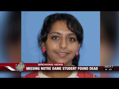 Missing Notre Dame student found dead